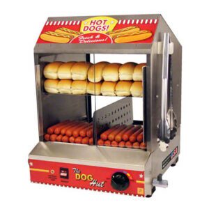 A hot dog bun machine with buns in it.