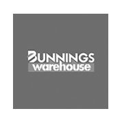 A grey square with bunnings warehouse written in white