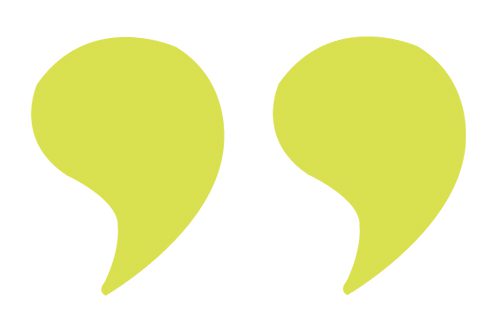 Two yellow speech bubbles are shown side by side.