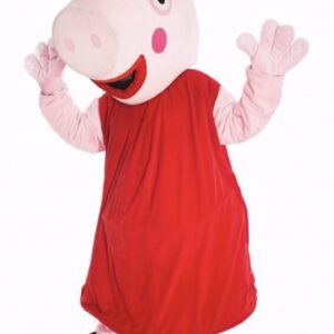 A person in a pig costume posing for the camera.