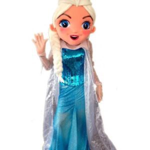 A person in costume for the movie frozen