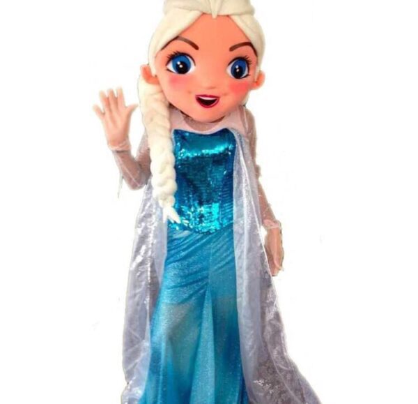 A person in costume for the movie frozen