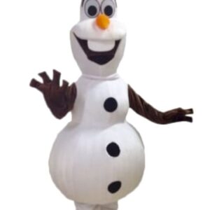 A person in an olaf costume waving