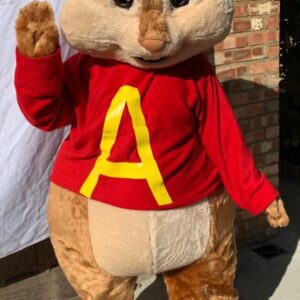 A person in alvin and the chipmunks costume.