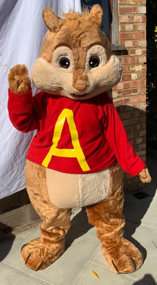 A person in alvin and the chipmunks costume.