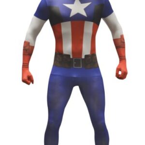 A man in a captain america costume