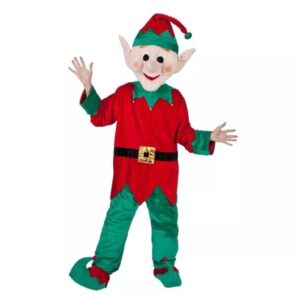 A person in an elf costume standing up