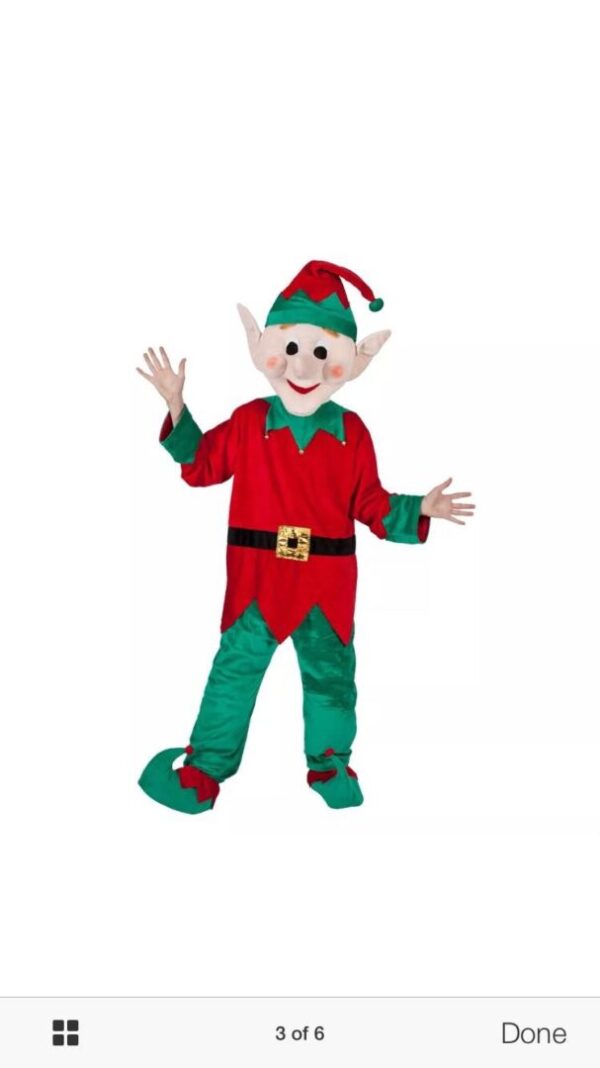 A person in an elf costume standing up